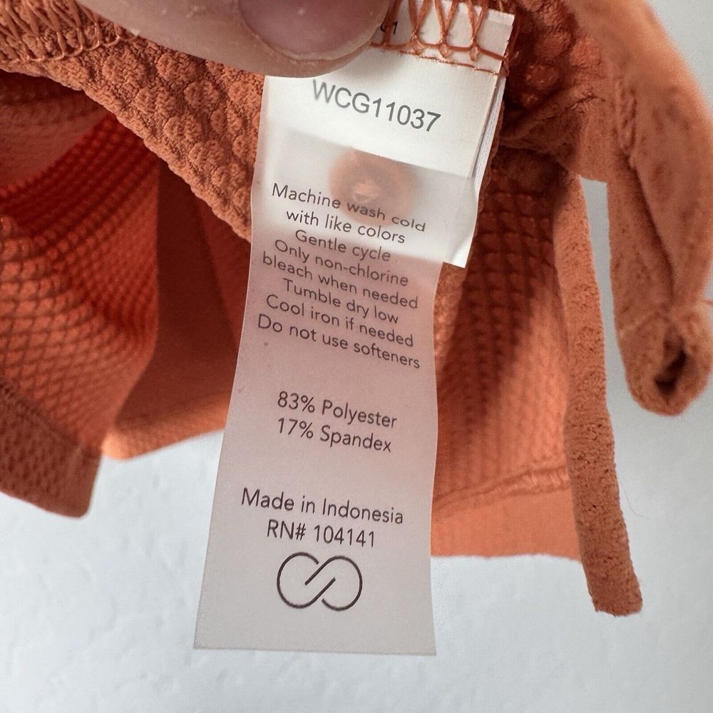 NWT Calia XLarge Orange Ruffle Cap Sleeve Waffle Knit Polo Golf Athletic Top - Picture 5 of 5